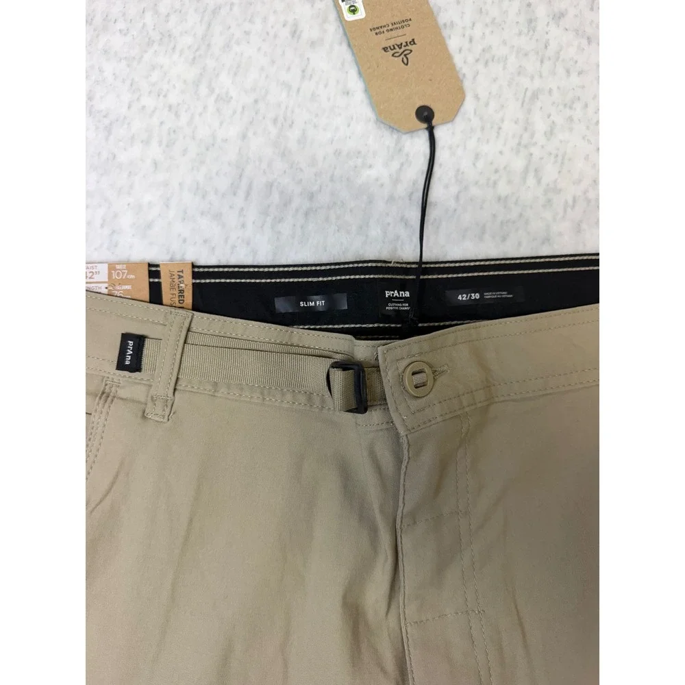 Prana Stretch Zion Slim Pant II Sandbar Tan Mens 42x30 Hiking Cargo 1969831 NEW